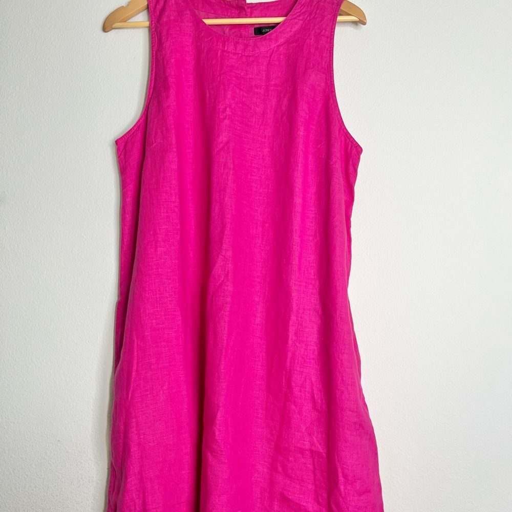 J Crew Linen Button Back Dress